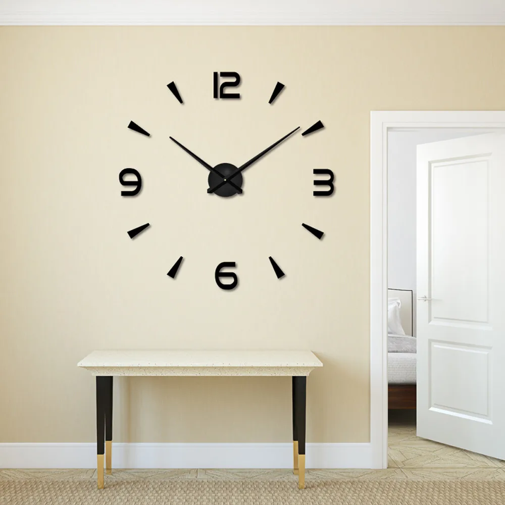 

2019 Wall Clock Modern Design Modern Large 3D DIY Mirror Surface Art Wall Clock Sticker Home Office Decor Reloj De Pared