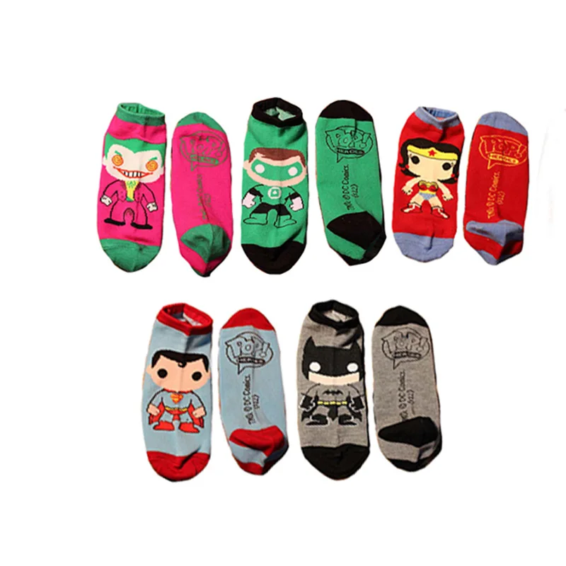 15style мужские носки с супергероями комиксов Супермен Бэтмен носки для мальчиков хлопковые забавные носки принцессы рисунок Носки следки для женщин - Цвет: 18