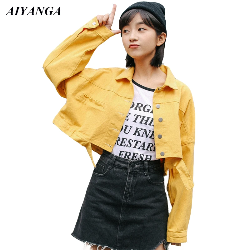 Jackets Women 2019 Spring Jackets Short Style Long Sleeve Outerwear Loose Single Breasted Casual Jacket Female Red White Yellow