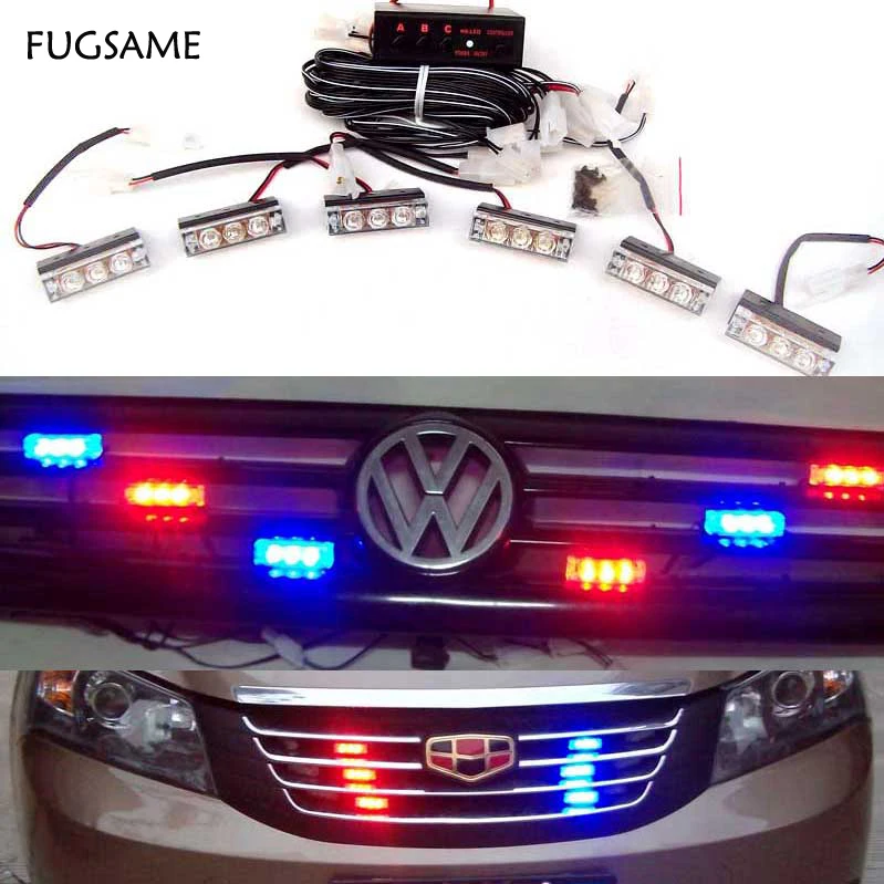 

Wholesale 18LED car truck boat motorcycle Flash Strobe snowy raining Emergency Light Amber, 3X6 panels warning light