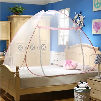 Дешевая Цена Переносная противомоскитная сетка двойная кровать, москитера розовый синий москитная сетка Студенческая кровать сетка, туристический кемпинг палатка сетка от насекомых