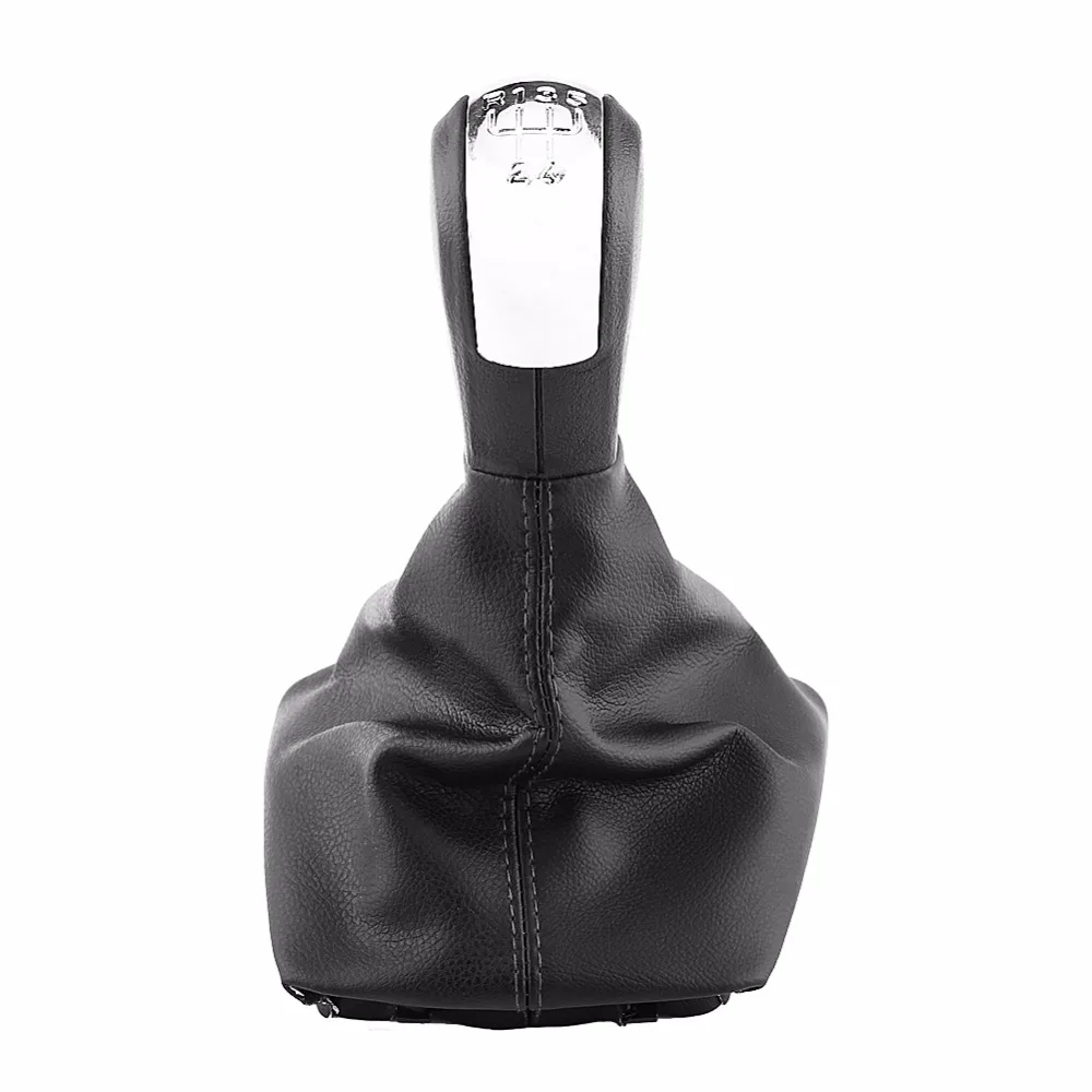 

5 Speed Car Gear Shift Knob Gaiter Boot Kit For Skoda Octavia 2004-2012 PU Leather Gear Shifter Knob with Dustproof Cover New