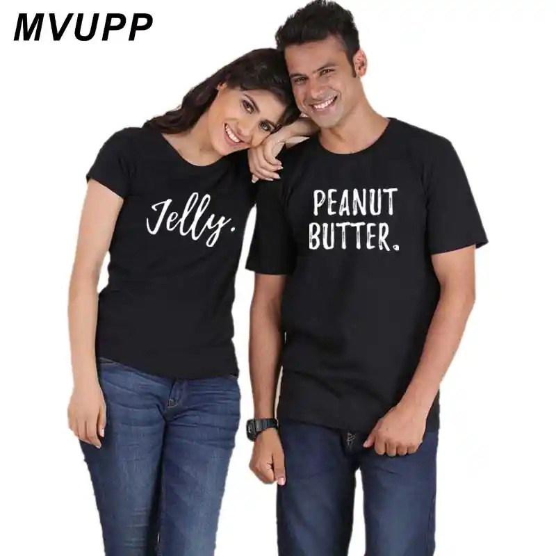 Jelly Peanut Butter Letter Funny Couple T Shirts Wen Women Clothes