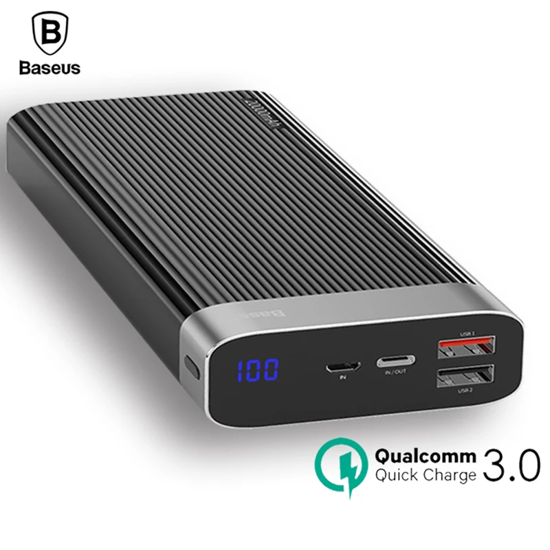 

Baseus 20000mAh Power Bank Quick Charge 3.0 Fast Charging USB Type C PD Powerbank Portable External Battery Charger For Xiaomi