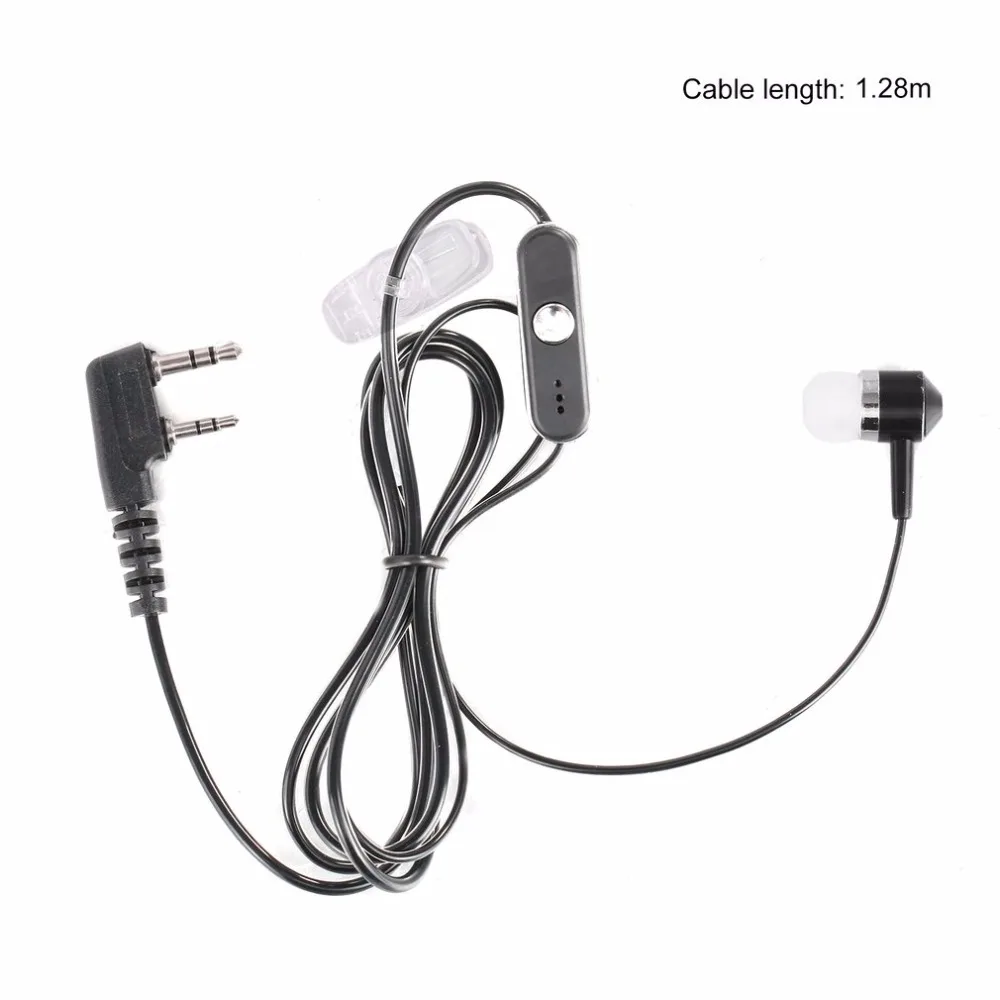 Универсальный 2 Pin In-Ear & Earhook Динамик для Baofeng Тройная рация мягкие наушники-вкладыши микрофон клип гарнитура с кнопкой PTT