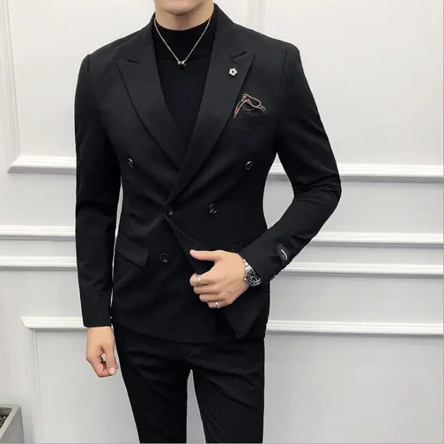 British Double breasted Small Suits For Men Hair Stylist