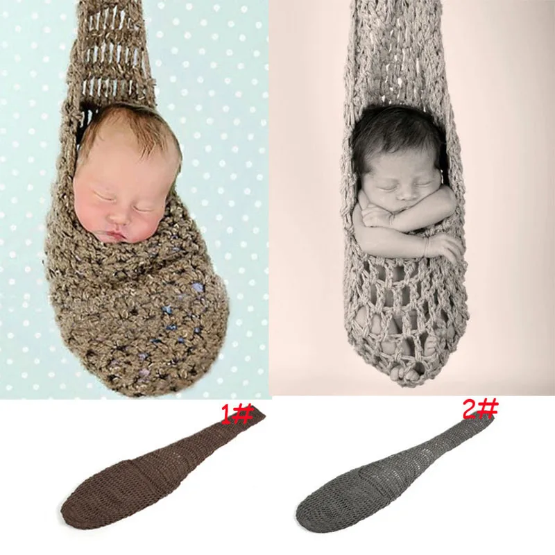 

Newborn Baby Photo props 0-6 Month Baby Sleeping Bags Fashion Wool yarn Knitting Hand Crocheted Baby Swaddle Sack Photo Prop