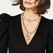 Vodeshanliwen,, женское колье с металлической цепочкой, s& Кулоны, новинка, винтажное Макси массивное ожерелье, модное женское ювелирное изделие