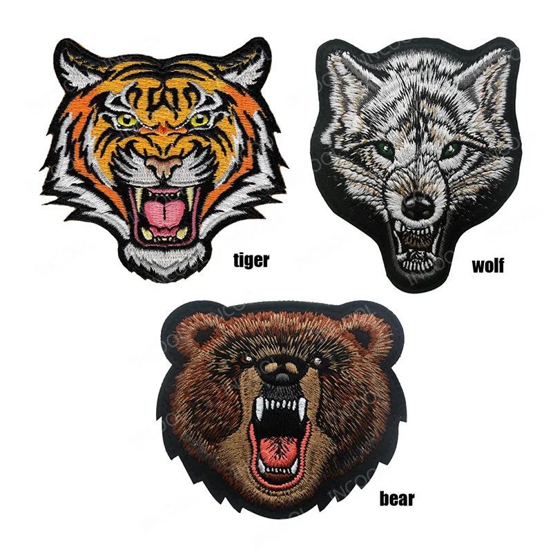 Нашивка с вышивкой тигра, медведя, волка, животных, военный боевой дух, нашивки, тактическая Боевая аппликация эмблем, вышитые значки, Прямая поставка