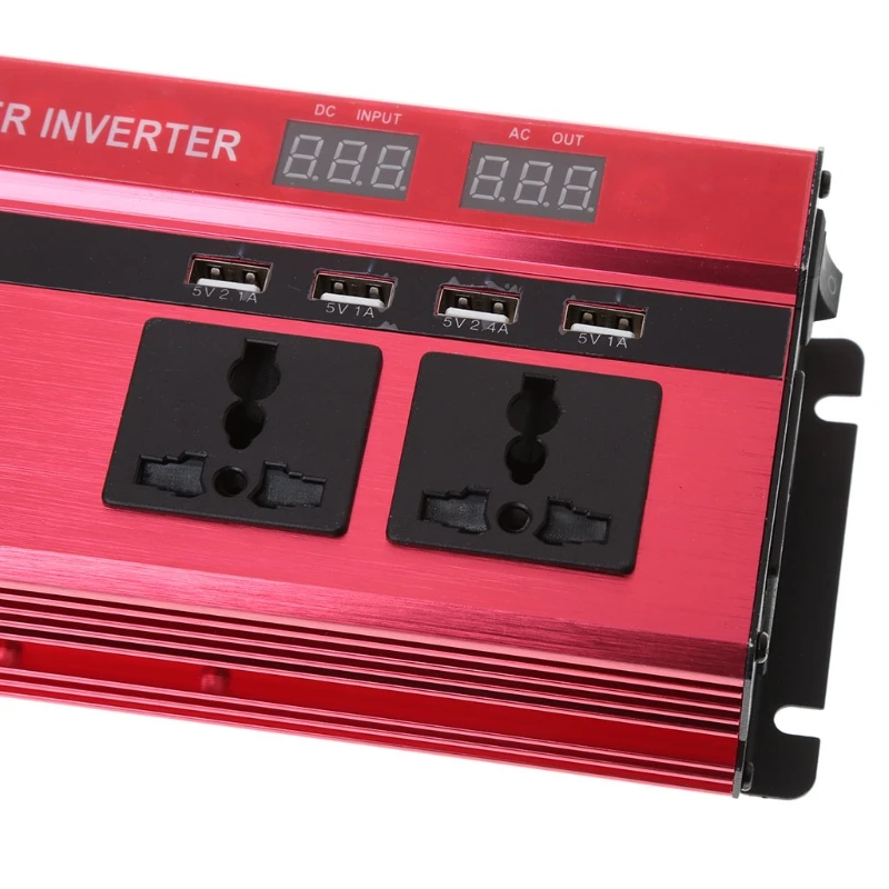 

2000 W Auto LED Inverter DC 12V To AC 220V 4 Porte USB Charger Veicular Car Power Inverter Doppio Display Drop Shipping Support