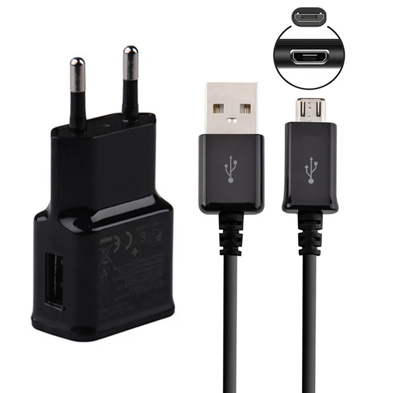 

For Samsung J4 J6 J8 Huawei P8 P9 Lite Y5 Y6 2018 Y7 2019 P Smart Phone 5V 2A Wall Plug USB Charger Adapter + 1M Micro usb cable