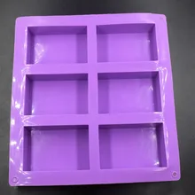 6 cavidade retângulo silicone sabão molde barra assar molde de silicone bandeja de molde de silicone comida caseira artesanato sabão que faz