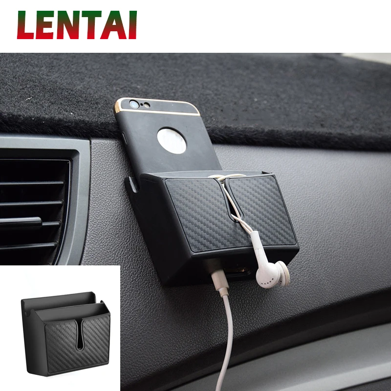 LENTAI 1PC Carbon Fiber Car Organizer Box Stowing Tidying For Peugeot 508 308 206 307 207 407 2008 Citroen C4 C5 Opel Astra j h |