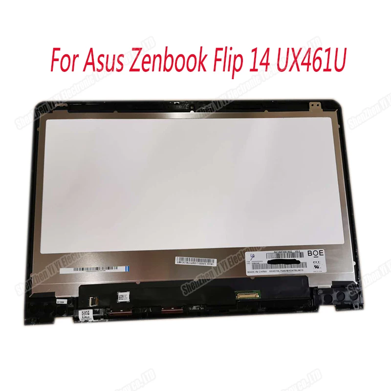 

14 INCH For ASUS ZenBook Flip UX461U ux461 1920*1080 NV140FHM-N62 LCD DISPLAY touch lcd assembly