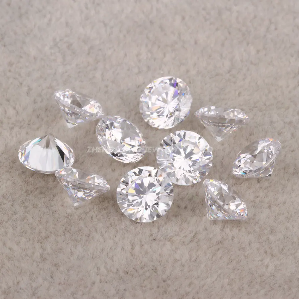 500pcs/lot 3A 3.0-5.5mm White CZ Stones Round Brilliant Cut Clear Cubic Zirconia Stone Synthetic Gems For Jewelry