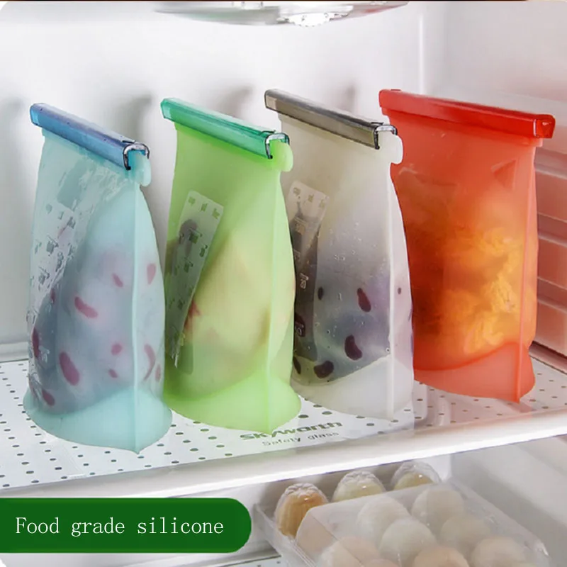 

Silicone Fresh Bags Reusable Fridge Food Sealing Storage Food Fresh Containers Refrigerator Home Kitchen Fresh Saver Storage Bag