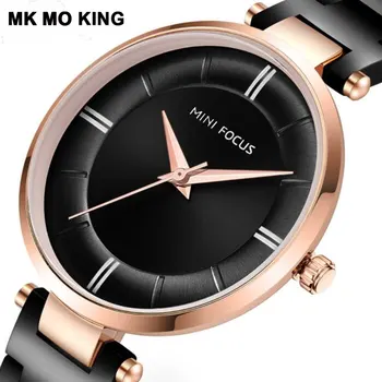 

black silver simple stainless steel women's watch Brand Luxury business waterproof ladies quartz bracelet clock zegarek damski