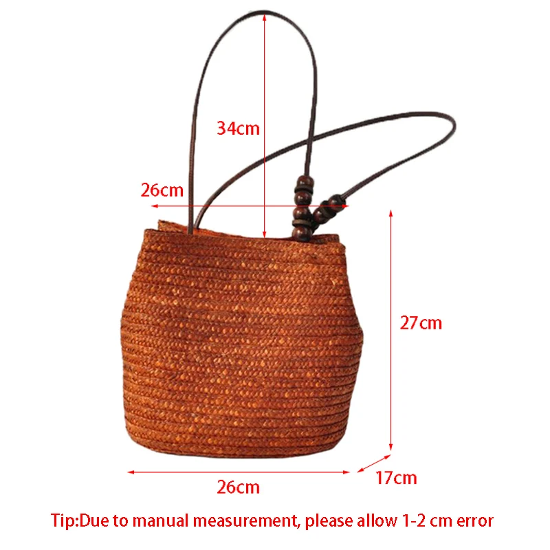 Women Shoulder Bags Straw Woven Beach Handbag Casual Big Capacity Fashion Designer Bolsa Feminina Tote Borse SS0288 (4)