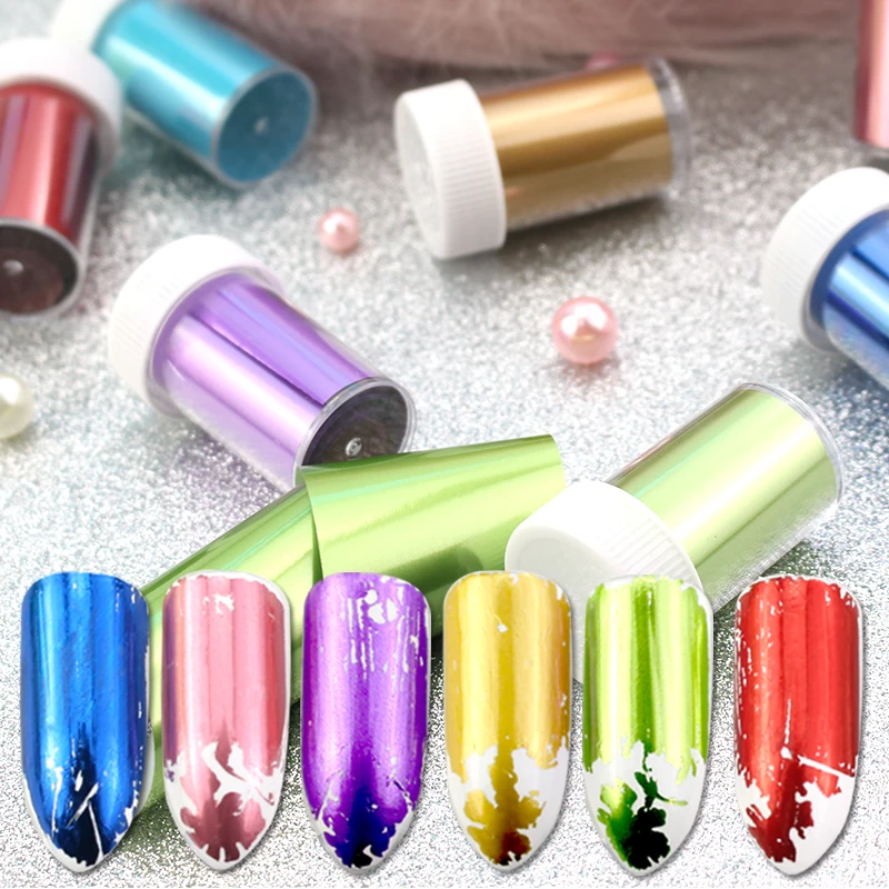 

ERUIKA 1pcs Matte Foil for Nails Starry Gold Silver Wraps Holo Transfer Stickers Nail Gel Polish Manicure Nail Art Decorations