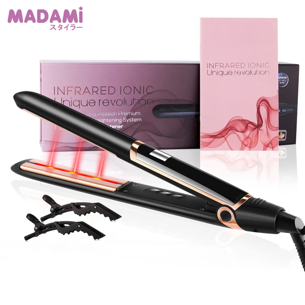 RUCHA CERAMIC TOURMALINE IONS INFRARE HAIR CARE FLAT IRON 1(3)
