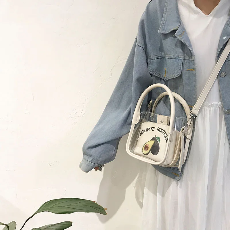

2019 Designer Handbag Summer Chain Shoulder Messenger Bag Fashion Ladies Fruit Avocado Pattern Crossbody Bag For Women
