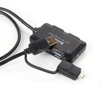 

Type C USB 3.1 & USB3.0 to 4 Ports USB 3.0 Hub Adapter Data Sync Charging Cable