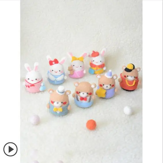 Милые животные набор для вязания двойной шерсти Douchi игла из войлока валяние