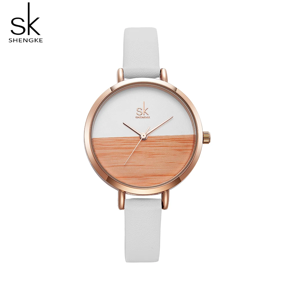 

Shengke Fashion Simple Women Watch Ladies Casual Leather Quartz Watch Female Clock Relogio Feminino Montre Femme Zegarek Damski