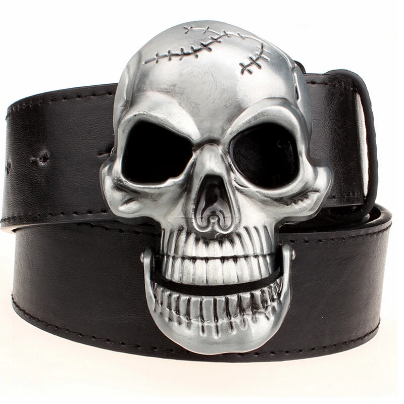 Exaggeration men's belt Big skull belt 
