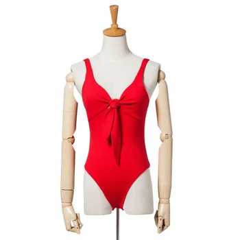 

TXJRH Sexy Chest Tied Bow Deep V-Neck fit Romper Body Siamese Bodysuit Sleeveless Casual Undershirt Women Playsuits 4 Colors
