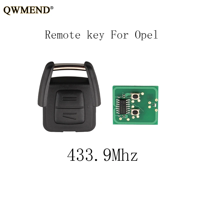 QWMEND 2 кнопки 433,9 МГц Автомобильный Дистанционный ключ для OPEL Vauxhall Vectra Zafira Omega Astra ключ без лезвия