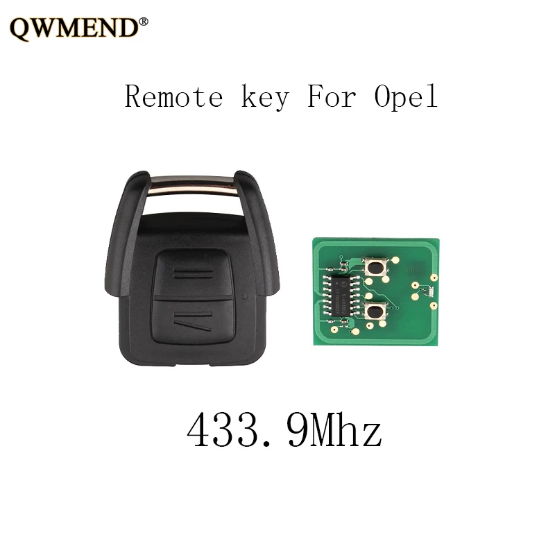 

QWMEND 2Buttons 433.9Mhz Car Remote key For OPEL VAUXHALL Vectra Zafira Omega Astra Original key NO Blade