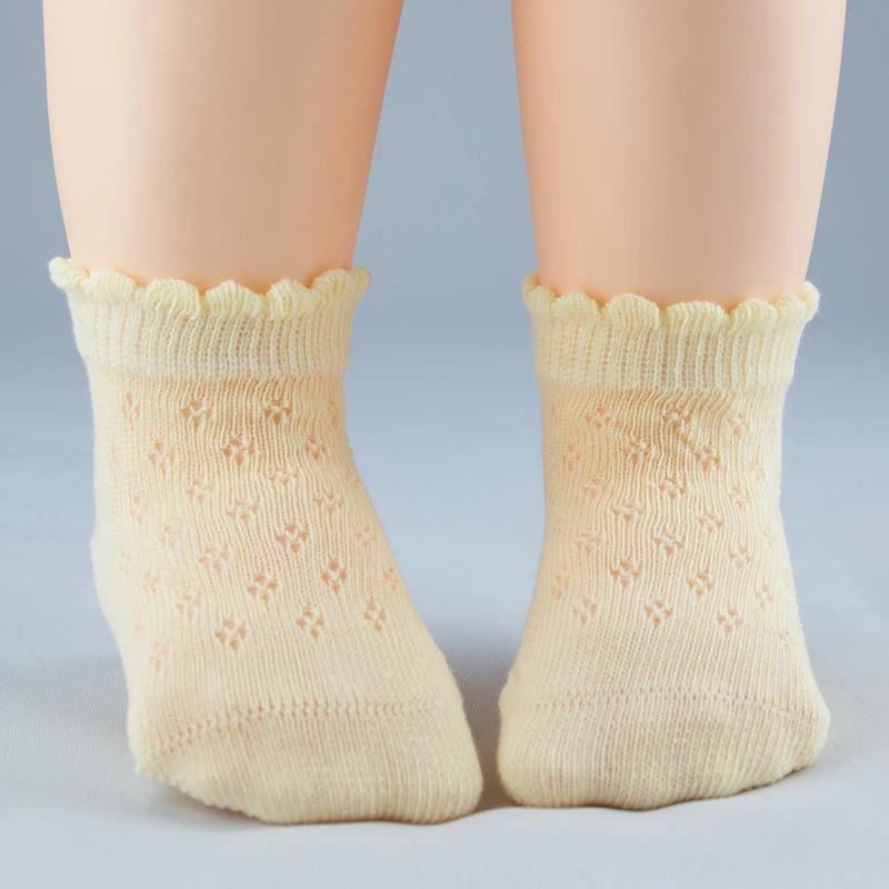 5 пар/лот, весенне-летние сетчатые хлопковые носки для малышей тонкие белые и фиолетовые короткие носки унисекс для новорожденных мальчиков и девочек