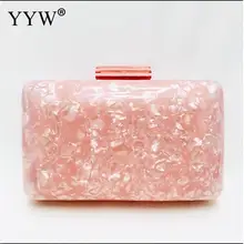 Розовый мраморный акриловая подушка сумка-клатч вечерняя вечерние сумки с золотой цепочкой; модные праздничные кошелек сумка-кошелек для выпускного вечера сумки из натуральной кожи для Для женщин