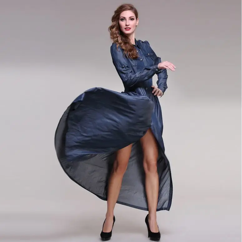 full length denim maxi dress