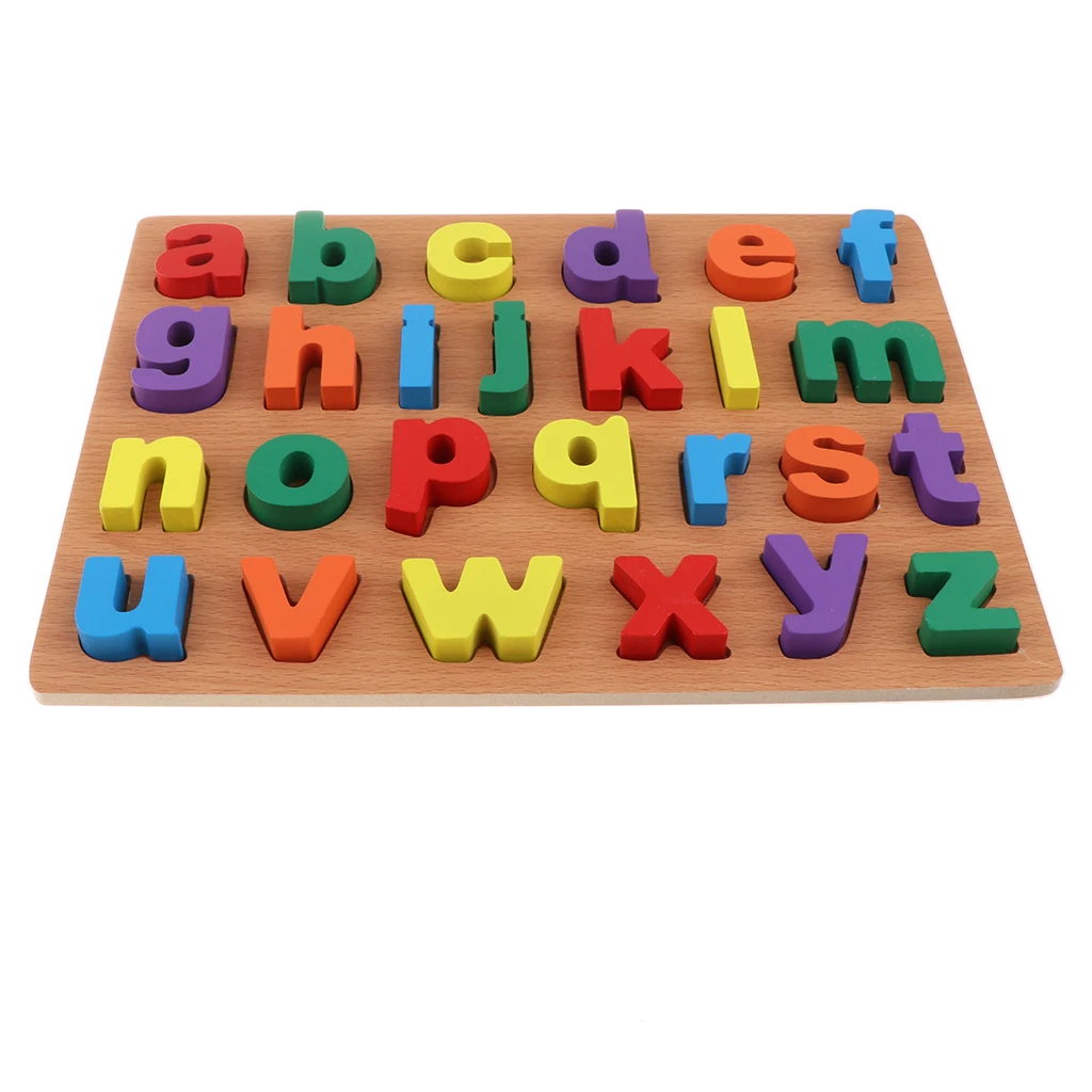 

Alphabet & Letter and Number Puzzles Board Chunky Wooden Toy Preschool Early Educational Game for 1 2 Year Olds Toddlers Gifts