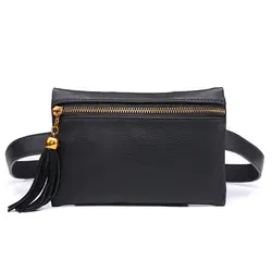 Для женщин талии сумка Celular корейской моды кисточкой поясная сумка Повседневное маленький сотовый телефон, сумка кошелек для Для женщин