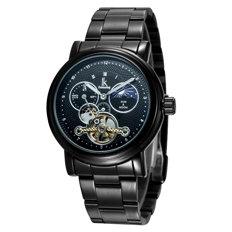

2017 IK Top Brand Man Watches Automatic Men's 24Hours Moonphase Mechanical Wristwatch Original Box Free Ship