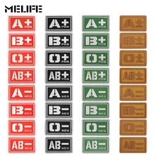 Red Souvenirs Glowing PVC Patchs A+ B+ AB+ O+ Positive A- B- AB- O- Negative Blood Type Tactics Patch Military Rubber Badge
