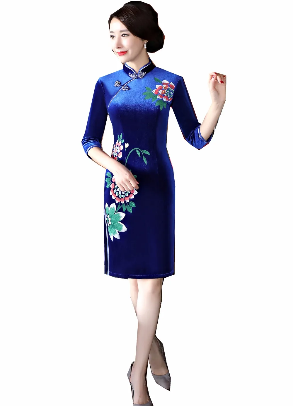 Shanghai Story Chinese Style Dress Velvet Qipao Chinese traditional