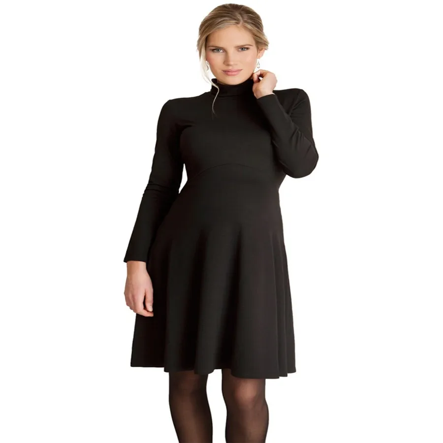 turtleneck maternity gown