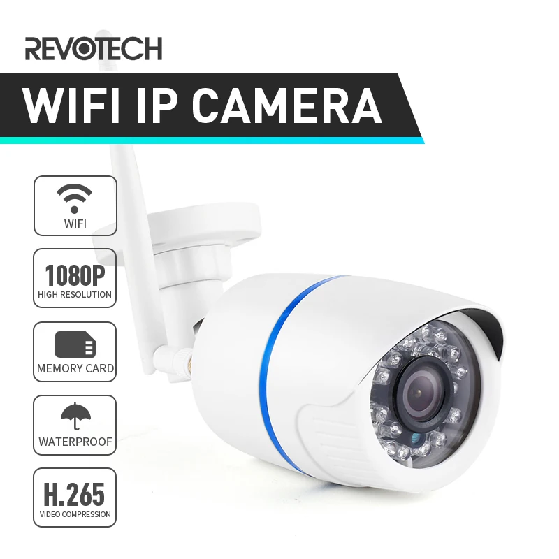 

H.265 WIFI 1920 x 1080P 2.0MP Waterproof IP Camera 24LED Night Vision Outdoor Security CCTV Bullet Camera ONVIF w/ SD Card Slot