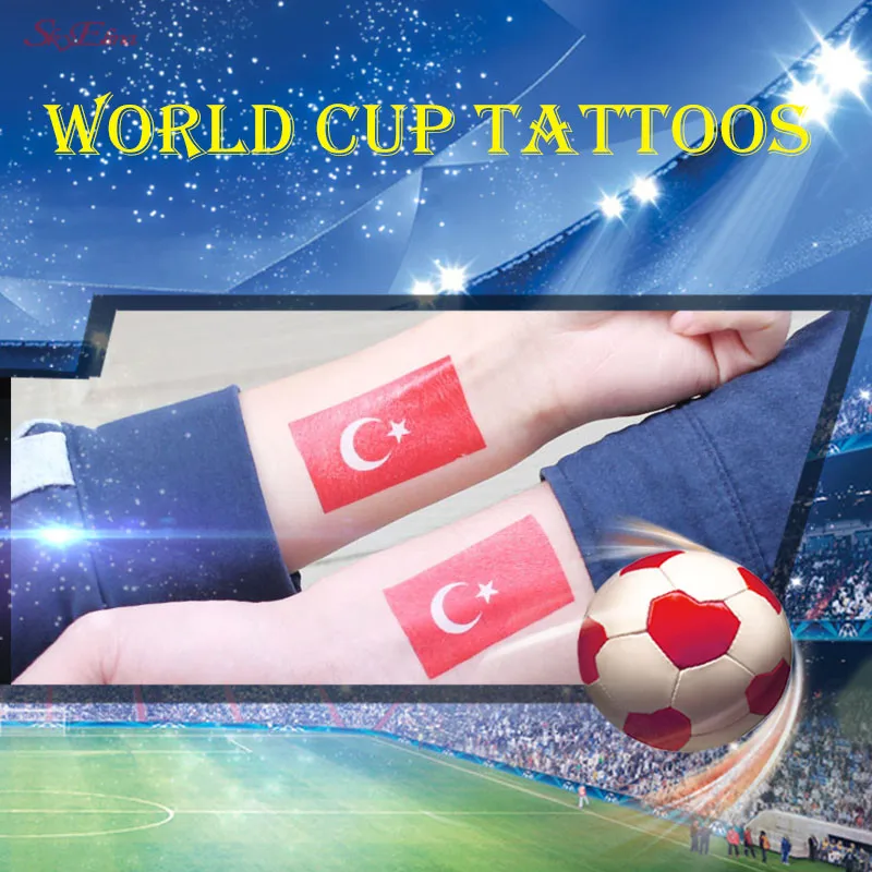 worldcup Мода для малышей носки с флагами стран Футбол олимпийские спортивные временная татуировка 10 шт. Футбол игры татуировки Стикеры 7ZHH282