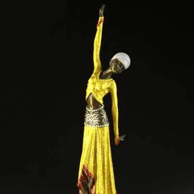 

ATLIE Bronze Long Skirt Dancing Girl Figurine and Statues Modern Art Female Dancer Bronze Sculptures for Dancer Room Decoration