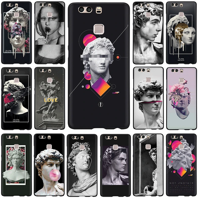 

Vintage Plaster Statue David Art Printing Soft TPU Silicone phone cover case for Huawei P8 P9 P10 P20 P30 Pro Lite Mini P Smart