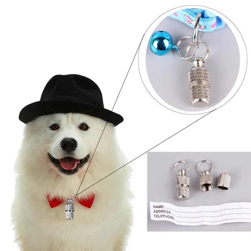 

SUPREPET 1PC Silver Pet Identification Tag Dog Cat Alloy Collar Pendant Anti-Lost Address Phone Id Card Pet Identity Supplies