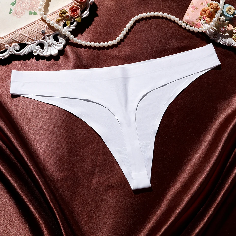 Women thong g Strings Sexy Femme Seamless Panties Underwear low-Rise Stretch Thong Woman Solid Plus Size Tangas Intimates Hot