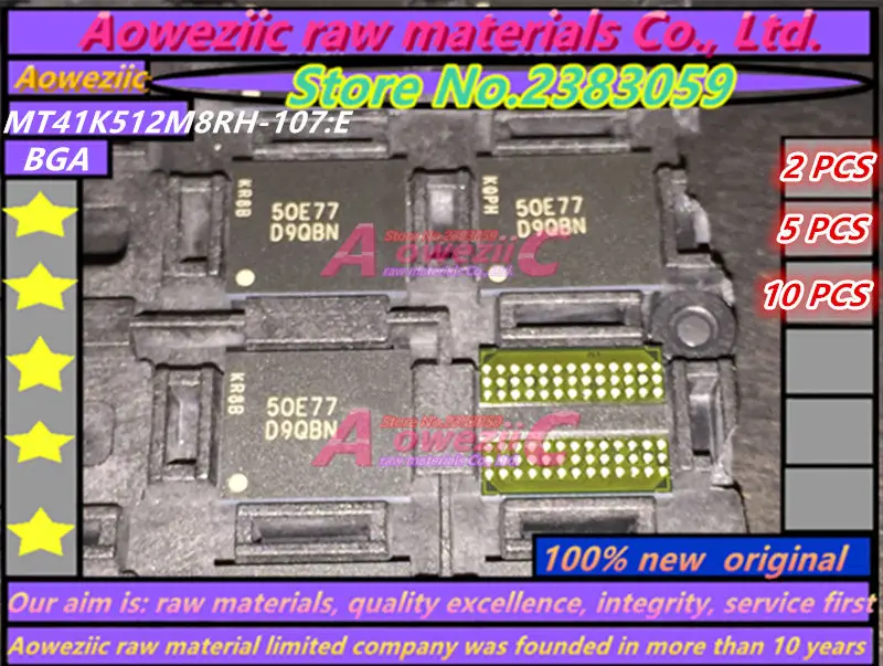  Aoweziic 100% new original D9QBN MT41K512M8RH-107:E DDR3 4GB BGA memory chip MT41K512M8RH 107E