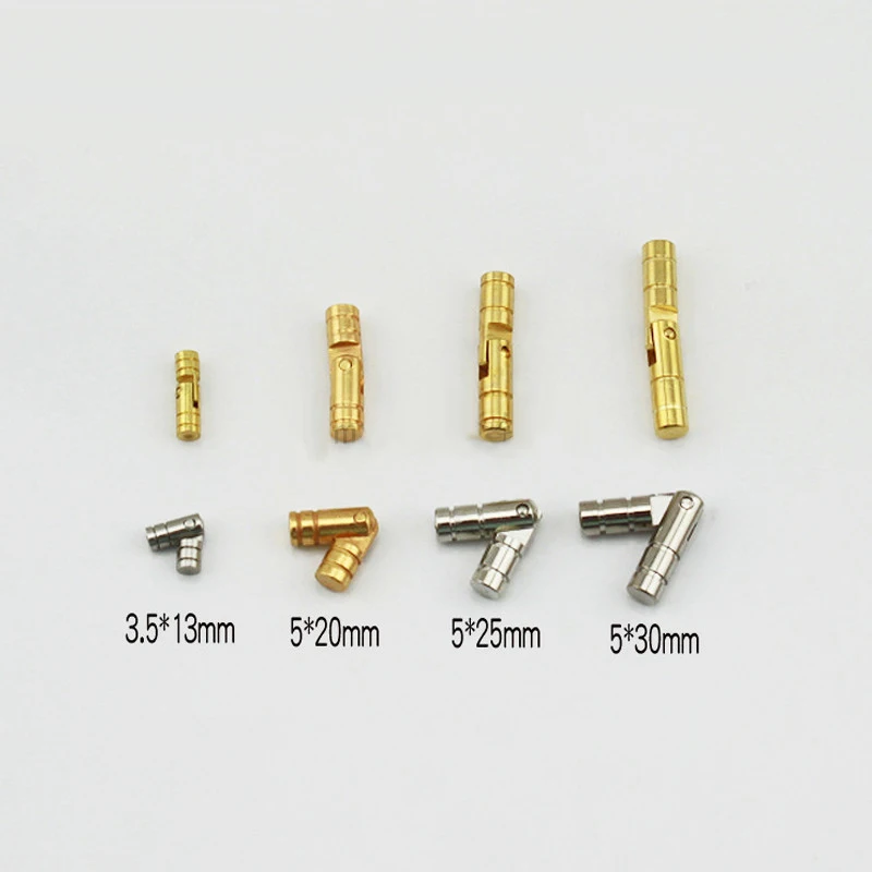 50 шт. 5x30 мм Ретро шкатулка для украшений, скрытые петли, миниатюрные цилиндрические петли для коллекции/Сигаретные петли, золотые/Серебристые(никелированные) петли