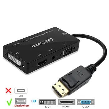 

Displayport To Hdmi Dvi Vga+Audio 4-In-1 Hd Conversion Cable Multi-Function Adapter Cable